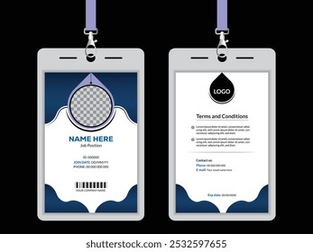 Einfaches abstraktes geometrisches blaues ID-Card-Design