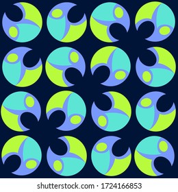 Simple abstract geometric design. Rounded repeated pattern for textile, wallpaper, wrapping paper, prints, surface design, web or another accent etc.