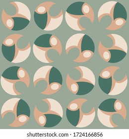 Simple abstract geometric design. Rounded repeated pattern for textile, wallpaper, wrapping paper, prints, surface design, web or another accent etc.
