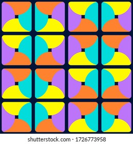 Simple abstract geometric design. Rounded repeated pattern for textile, wallpaper, wrapping paper, prints, surface design, web or another accent etc.