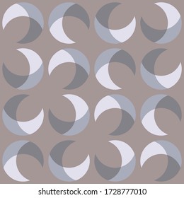 Simple abstract geometric design. Rounded repeated pattern for textile, wallpaper, wrapping paper, prints, surface design, web or another accent etc.