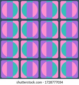 Simple abstract geometric design. Rounded repeated pattern for textile, wallpaper, wrapping paper, prints, surface design, web or another accent etc.