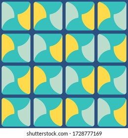 Simple abstract geometric design. Rounded repeated pattern for textile, wallpaper, wrapping paper, prints, surface design, web or another accent etc.