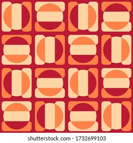 Simple abstract geometric design. Rounded repeated pattern for textile, wallpaper, wrapping paper, prints, surface design, web or another accent etc.