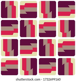 Simple abstract geometric design. Rounded repeated pattern for textile, wallpaper, wrapping paper, prints, surface design, web or another accent etc.