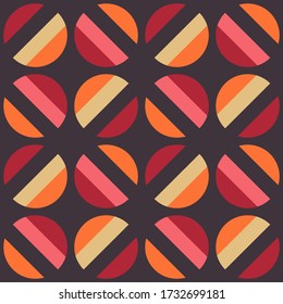 Simple abstract geometric design. Rounded repeated pattern for textile, wallpaper, wrapping paper, prints, surface design, web or another accent etc.