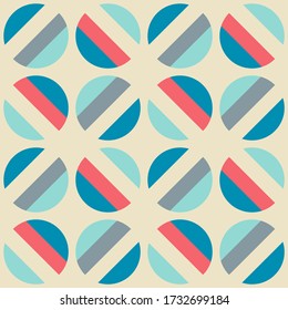 Simple abstract geometric design. Rounded repeated pattern for textile, wallpaper, wrapping paper, prints, surface design, web or another accent etc.