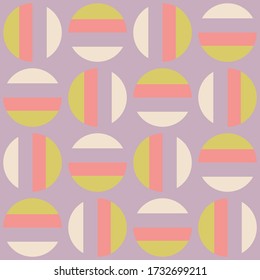 Simple abstract geometric design. Rounded repeated pattern for textile, wallpaper, wrapping paper, prints, surface design, web or another accent etc.