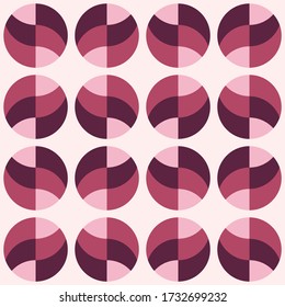 Simple abstract geometric design. Rounded repeated pattern for textile, wallpaper, wrapping paper, prints, surface design, web or another accent etc.