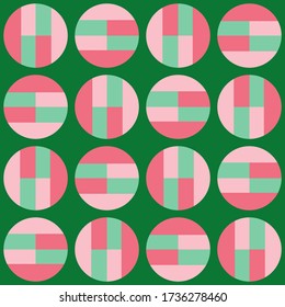 Simple abstract geometric design. Rounded repeated pattern for textile, wallpaper, wrapping paper, prints, surface design, web or another accent etc.