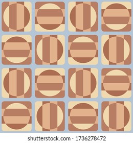 Simple abstract geometric design. Rounded repeated pattern for textile, wallpaper, wrapping paper, prints, surface design, web or another accent etc.