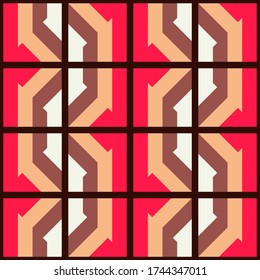 Simple abstract geometric design. Rounded repeated pattern for textile, wallpaper, wrapping paper, prints, surface design, web or another accent etc.