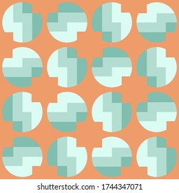 Simple abstract geometric design. Rounded repeated pattern for textile, wallpaper, wrapping paper, prints, surface design, web or another accent etc.