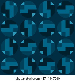 Simple abstract geometric design. Rounded repeated pattern for textile, wallpaper, wrapping paper, prints, surface design, web or another accent etc.