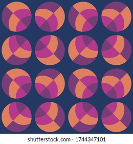 Simple abstract geometric design. Rounded repeated pattern for textile, wallpaper, wrapping paper, prints, surface design, web or another accent etc.