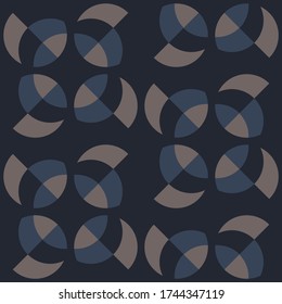 Simple abstract geometric design. Rounded repeated pattern for textile, wallpaper, wrapping paper, prints, surface design, web or another accent etc.