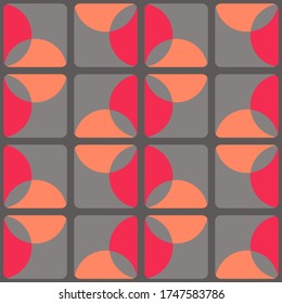 Simple abstract geometric design. Rounded repeated pattern for textile, wallpaper, wrapping paper, prints, surface design, web or another accent etc.