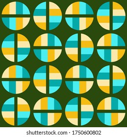 Simple abstract geometric design. Rounded repeated pattern for textile, wallpaper, wrapping paper, prints, surface design, web or another accent etc.