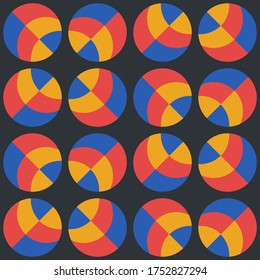 Simple abstract geometric design. Rounded repeated pattern for textile, wallpaper, wrapping paper, prints, surface design, web or another accent etc.