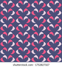 Simple abstract geometric design. Rounded repeated pattern for textile, wallpaper, wrapping paper, prints, surface design, web or another accent etc.
