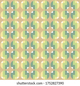 Simple abstract geometric design. Rounded repeated pattern for textile, wallpaper, wrapping paper, prints, surface design, web or another accent etc.