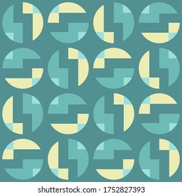 Simple abstract geometric design. Rounded repeated pattern for textile, wallpaper, wrapping paper, prints, surface design, web or another accent etc.