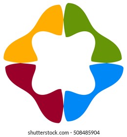 Simple abstract geometric element with rounded shapes
