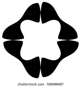 Simple abstract geometric element with rounded shapes