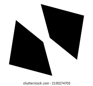 Simple abstract geometric form(s), shape(s). Random, angular vetor design element