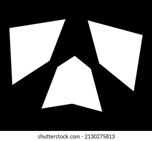 Simple abstract geometric form(s), shape(s). Random, angular vetor design element