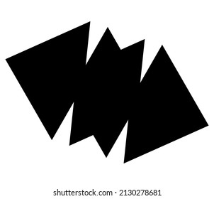 Simple abstract geometric form(s), shape(s). Random, angular vetor design element