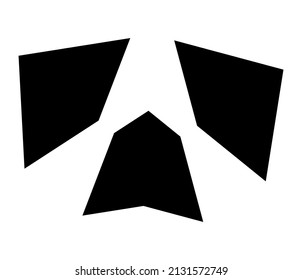 Simple abstract geometric form(s), shape(s). Random, angular vetor design element
