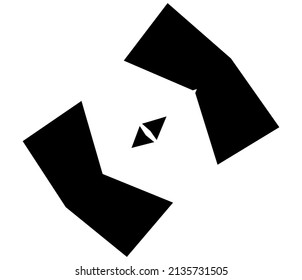 Simple abstract geometric form(s), shape(s). Random, angular vetor design element