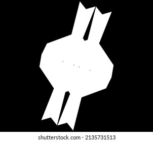 Simple abstract geometric form(s), shape(s). Random, angular vetor design element