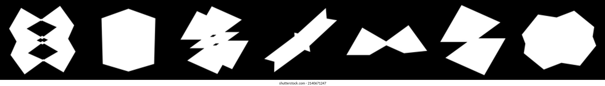 Simple abstract geometric form(s), shape(s). Random, angular vetor design element