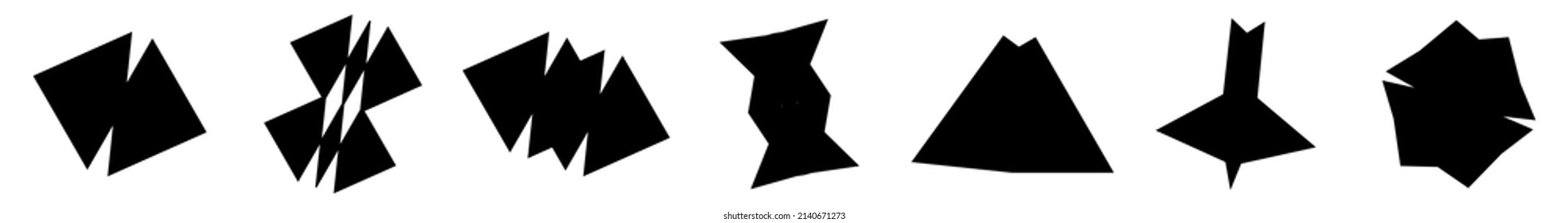 Simple abstract geometric form(s), shape(s). Random, angular vetor design element