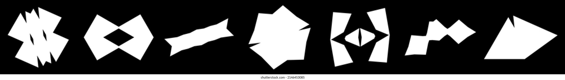 Simple abstract geometric form(s), shape(s). Random, angular vetor design element