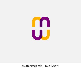 Sencillo patrón de logotipo de color naranja geométrico y violeta abstracto de cuatro formas para su empresa