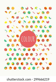 Simple abstract geometric pattern with randomly color small circles . Vector texture in vintage style. Modern hipster background with dots.