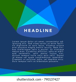 Simple abstract geometric template background blue