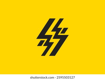 Simple Abstract Geometric Thunder Logo – A sharp and clean geometric thunderbolt, symbolizing energy, speed, and power.