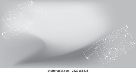 Simple Abstract Gray Background Presentation Design with technology circuit board texture. Modern electronic motherboard texture Business Institutions. vector illustration