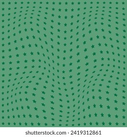 simple abstract green color star wavy distort pattern