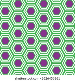 simple abstract green colour and purple colour poligon pattern with white background
