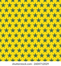 simple abstract green colour star pattern with a yellow background