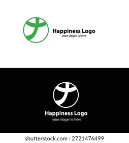 Simples abstrato verde cruz design dentro de um círculo que representa felicidade e positivo branding conceitos