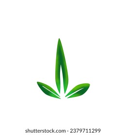 simple abstract green leaf icon, suitable for brands and logos
