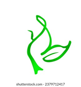 simple abstract green leaf icon, suitable for brands and logos
