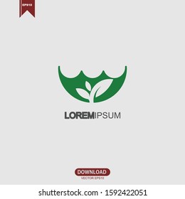 Simple abstract green leaf logo icon vector design. Landscape design, garden, Plant, nature and ecology vector logo