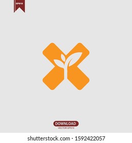 Simple abstract green leaf logo icon vector design. Landscape design, garden, Plant, nature and ecology vector logo